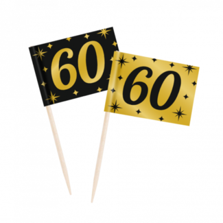 Paper Dreams Prikkertjes - 60 jaar - Goud, zwart - 50st.