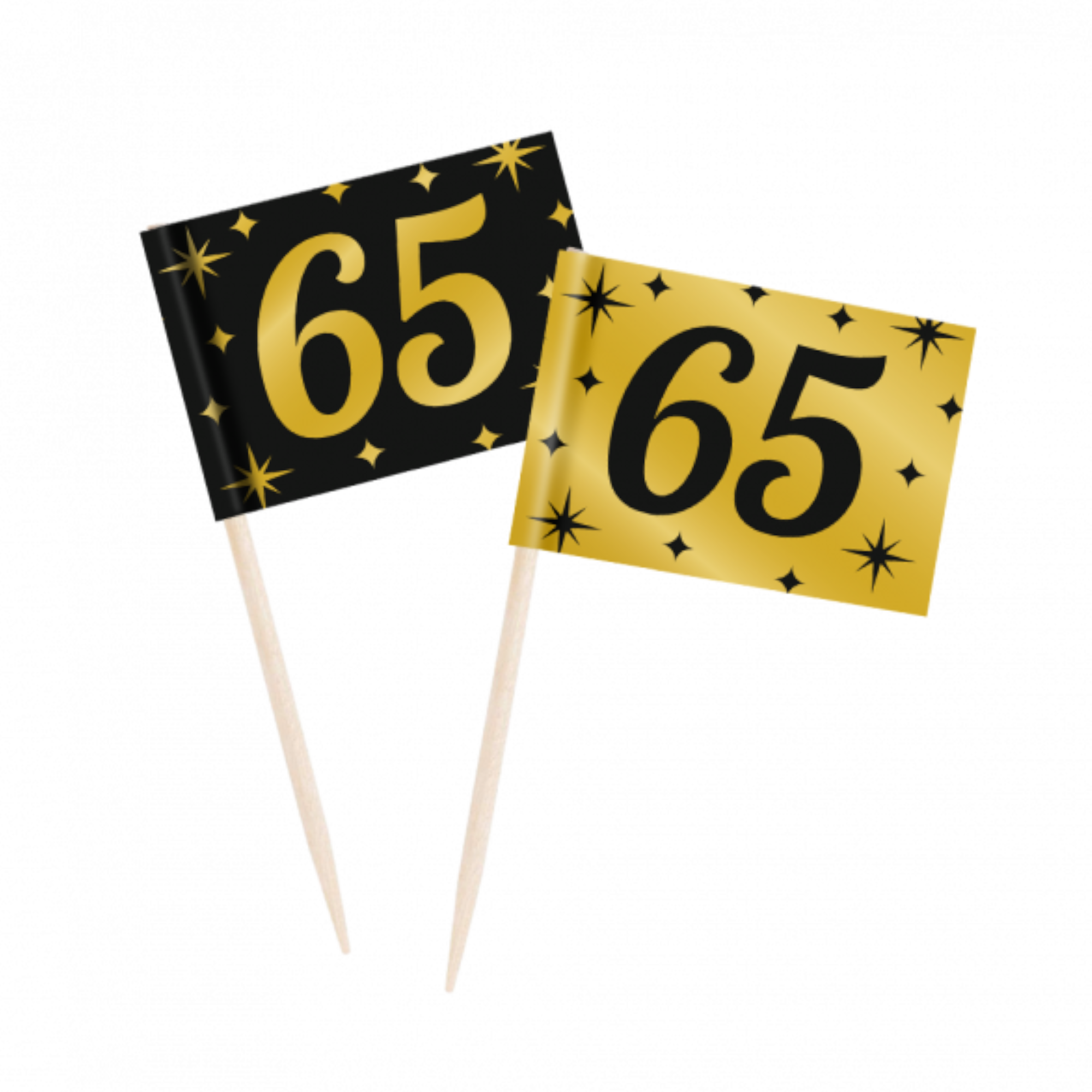 Prikkertjes - 65 jaar - Goud, zwart - 50st.