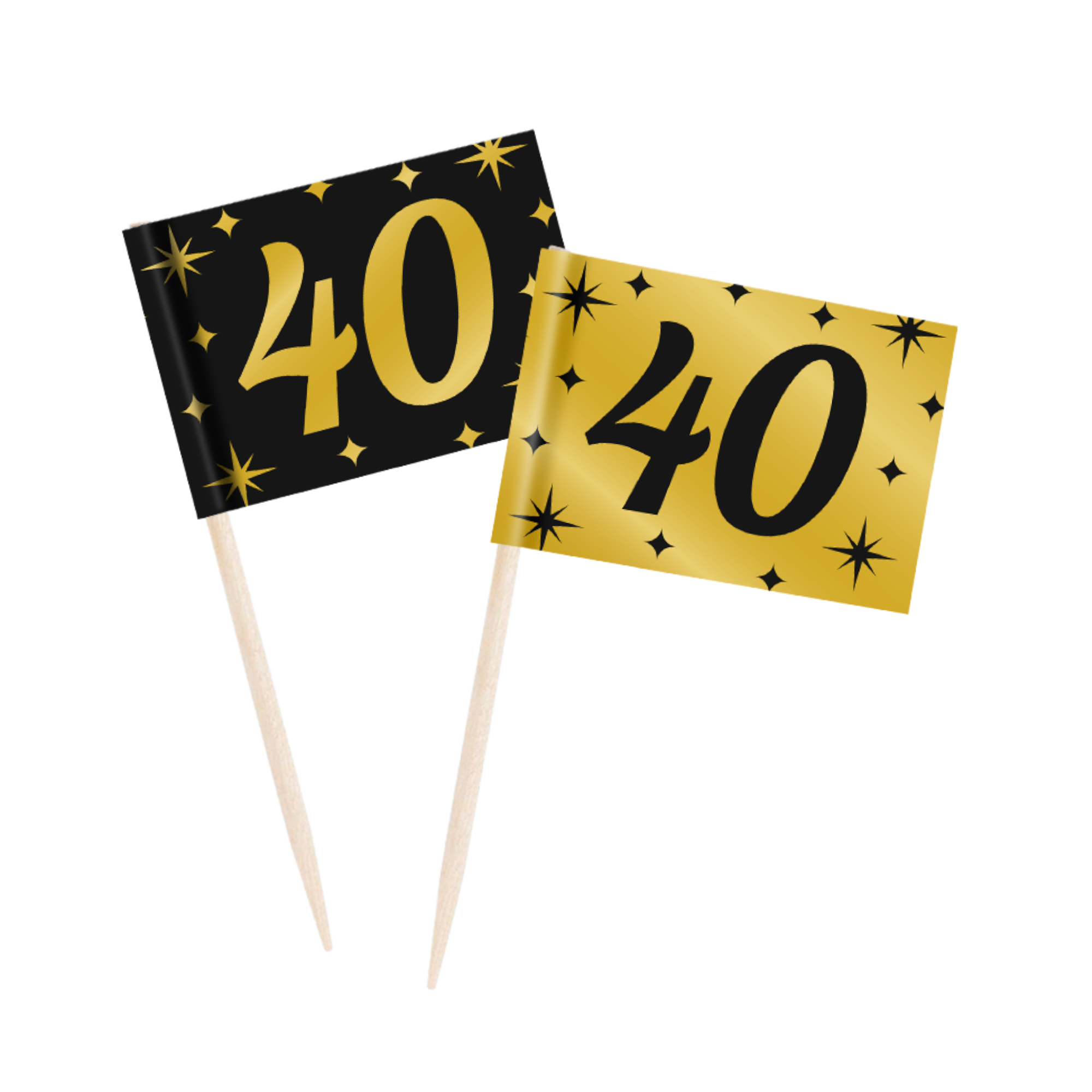 Prikkertjes - 40 jaar - Goud, zwart - 50st.