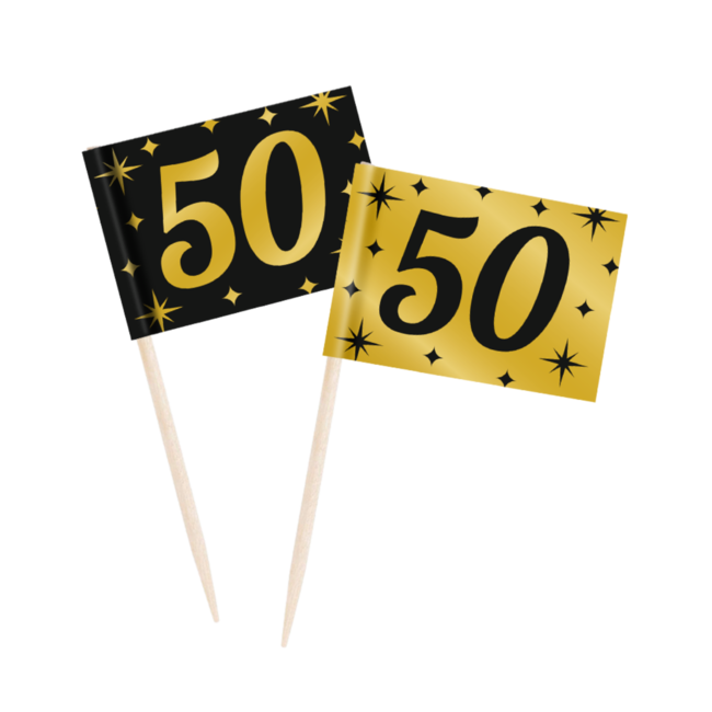 Paperdreams Prikkertjes - 50 jaar - Goud, zwart - 50st.