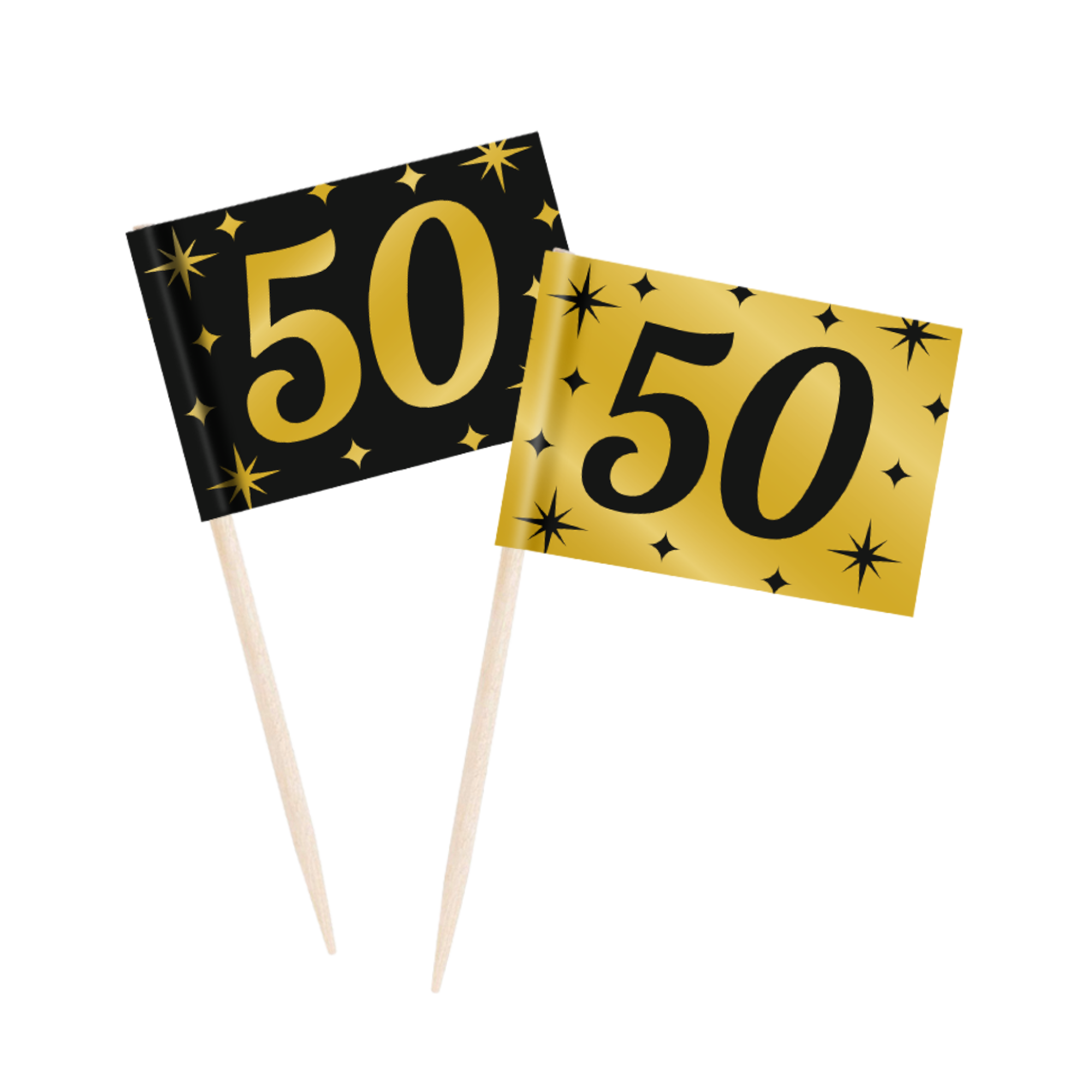 Prikkertjes - 50 jaar - Goud, zwart - 50st.