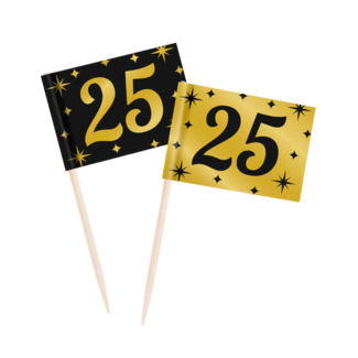 Paper Dreams Prikkertjes - 25 jaar - Goud, zwart - 50st.