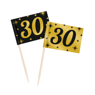 Paper Dreams Prikkertjes - 30 jaar - Goud, zwart - 50st.