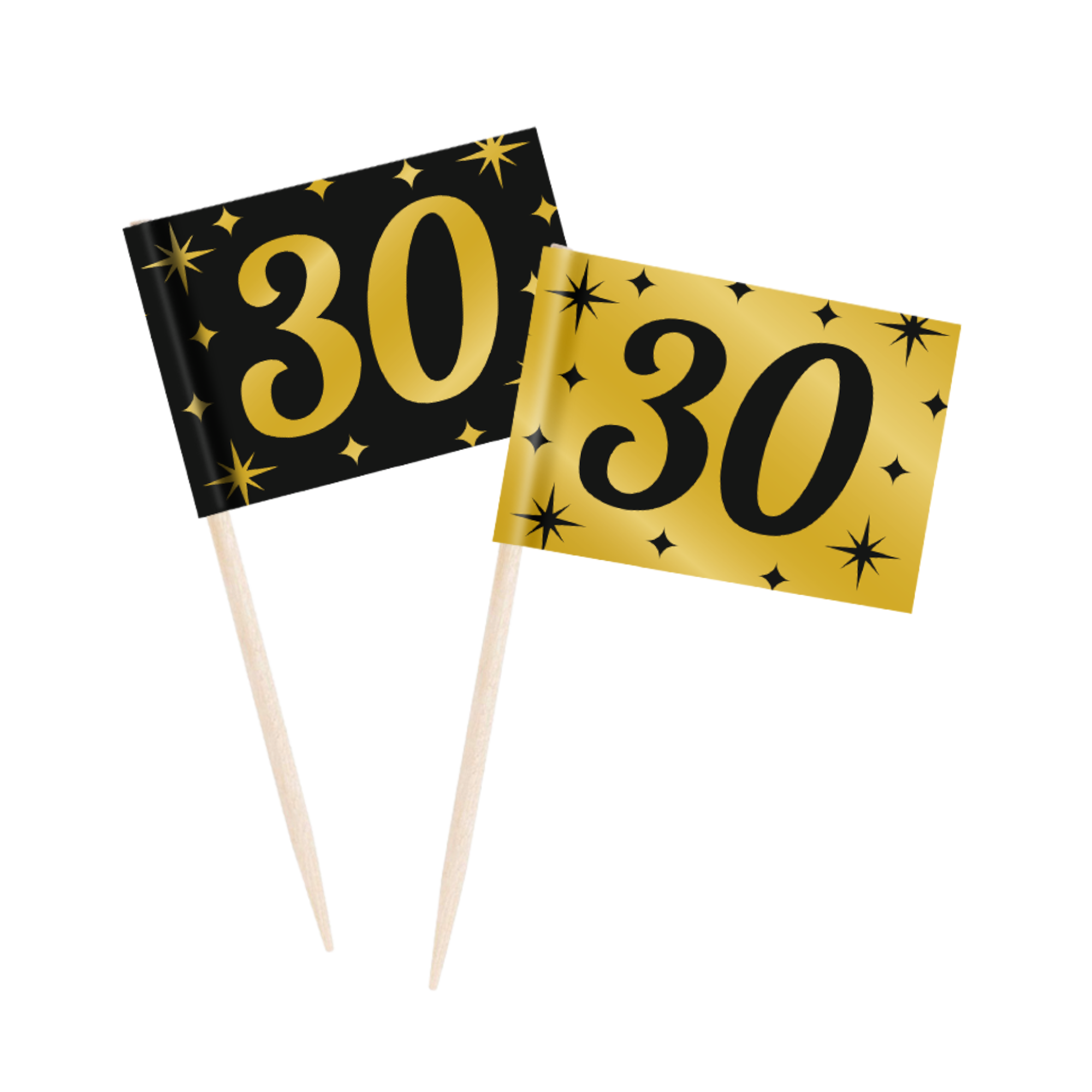 Prikkertjes - 30 jaar - Goud, zwart - 50st.