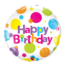 Qualatex Folieballon - Happy birthday - Big polka dots - 46cm - Zonder vulling