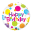 Qualatex Folieballon - Happy Birthday - Big polka dots - 46cm - Zonder vulling