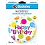 Qualatex Folieballon - Happy birthday - Big polka dots - 46cm - Zonder vulling