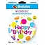Qualatex Folieballon - Happy Birthday - Big polka dots - 46cm - Zonder vulling