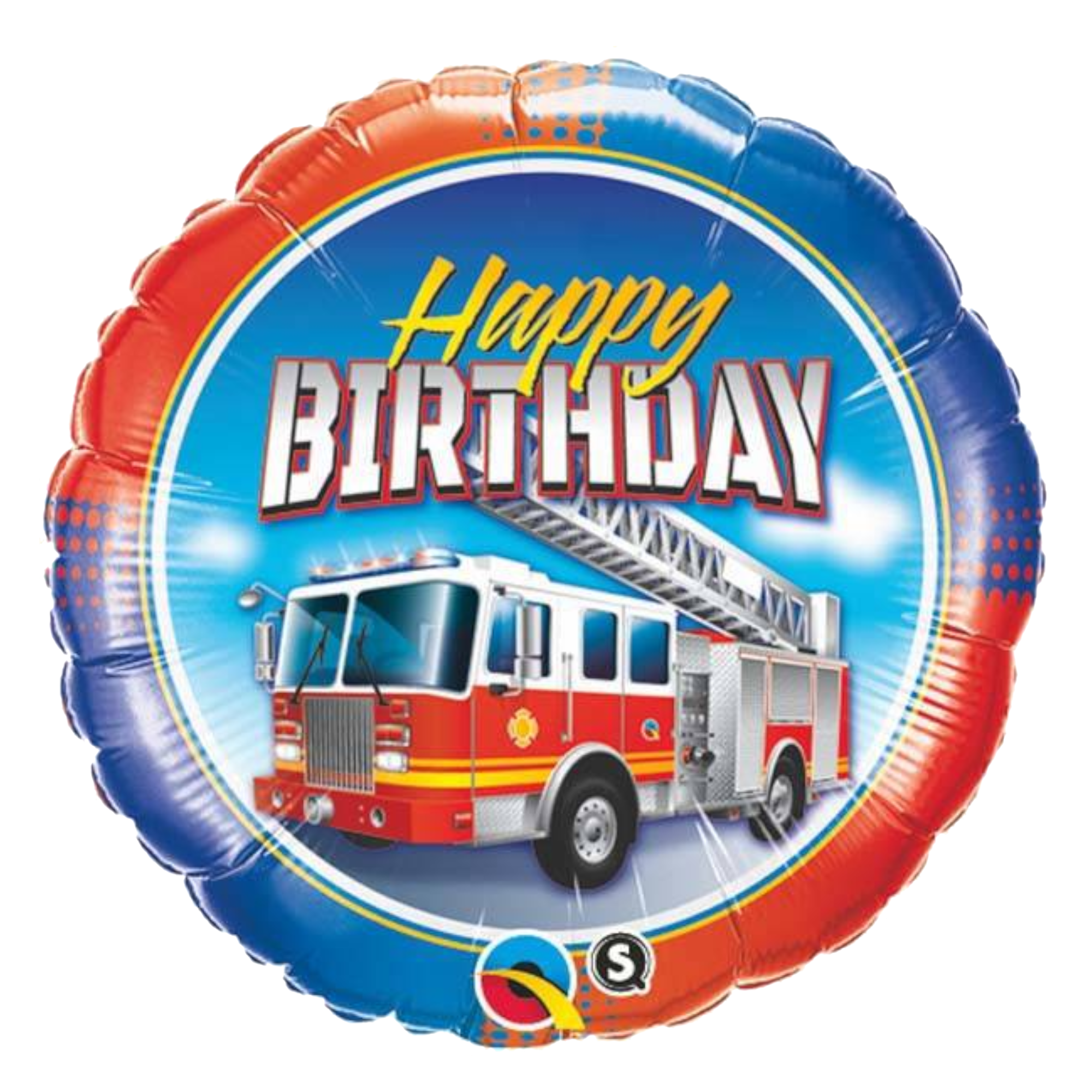 Folieballon - Happy Birthday - Brandweer auto - 46cm - Zonder vulling
