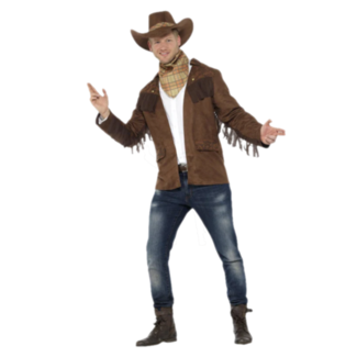 Smiffys Sheriff - Kostuum - Cowboy - Bruin - Jas, hoed & halsdoek - XXL
