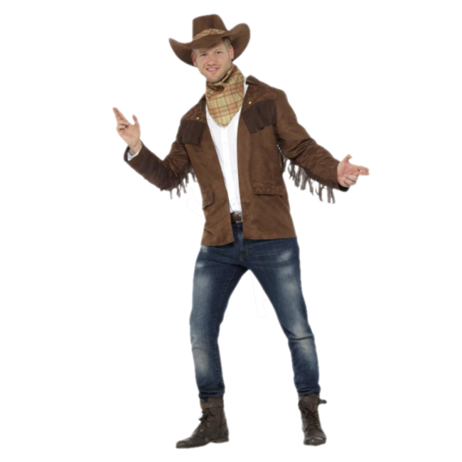 Smiffys Kostuum - Cowboy - Sheriff - Bruin - Jas, hoed & halsdoek - XXL