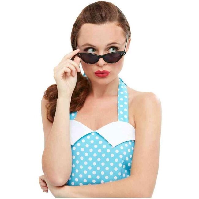 Bril - Rock & roll - Sixties - Zwart - Vlindermodel