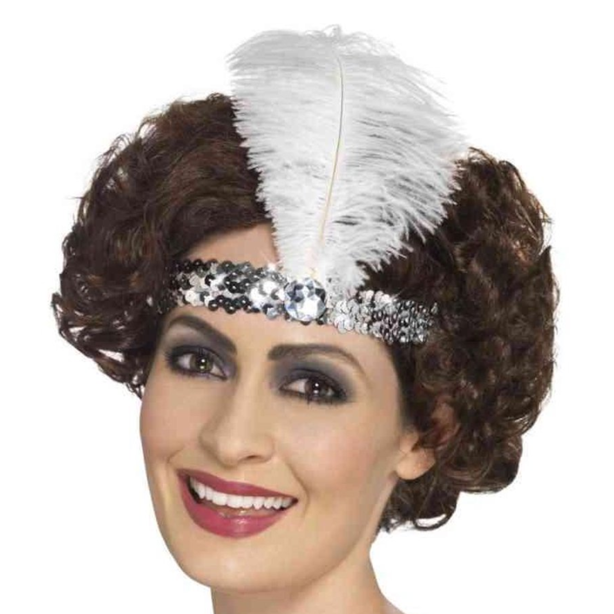 Hoofdband - Charleston - Met veer - Zilver