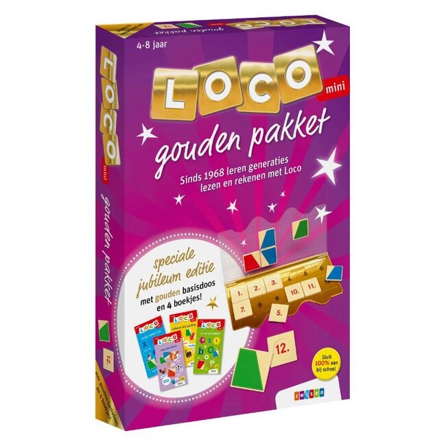 Loco Leerspellen Loco Mini - Gouden pakket - Limited edition - Goudkleurige basisdoos met 4 boekjes