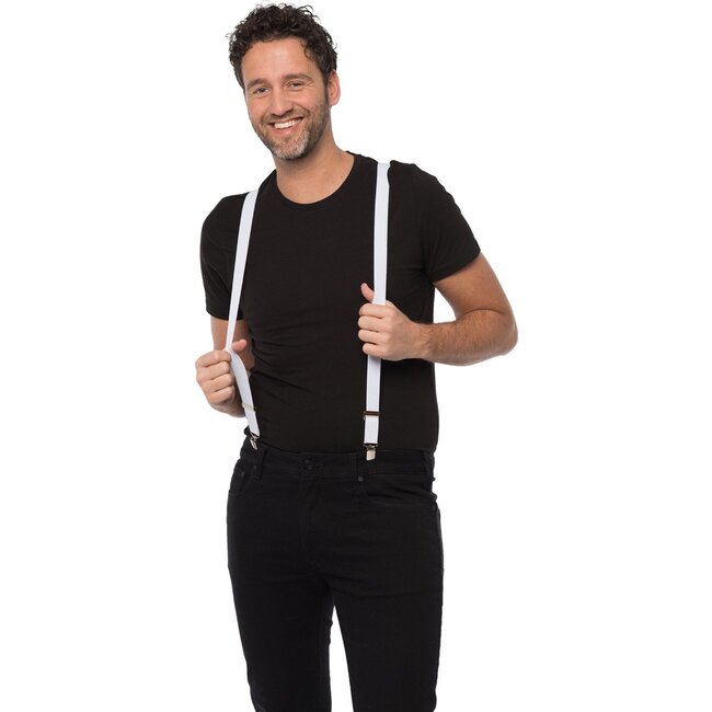 Partychimp Bretels - Wit - 2,5cm breed