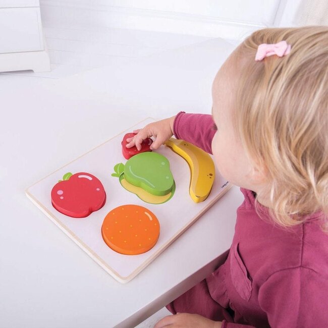 BigJigs Puzzel - Inlegpuzzel - Fruit - 5st. - 1+