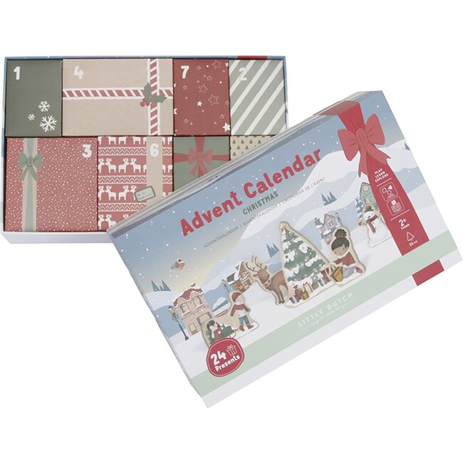Little Dutch Kerst - Adventkalender - Met 25 cadeautjes met houten speelfiguurtjes