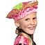 Haza-Witbaard Muts - Baret - Piet - Roze - Satijn - Met veer