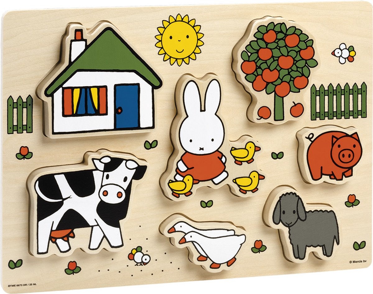 Puzzel - Vormenpuzzel - Nijntje - Hout - 7st.