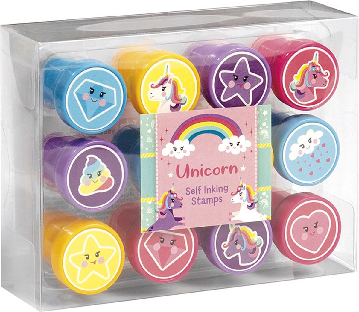 Stempelset - Eenhoorn - Unicorn - Zelf inktend - 12st.