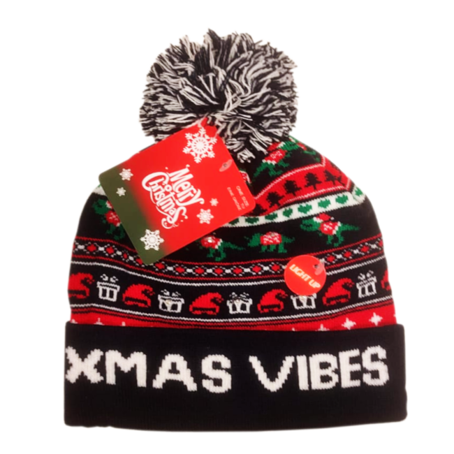PartyXplosion Kerstmuts - Xmas vibes - Met licht