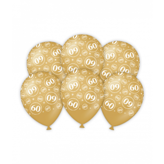 Paper Dreams Ballonnen - 60 jaar - Goud Jubileum - 30cm - 6st.
