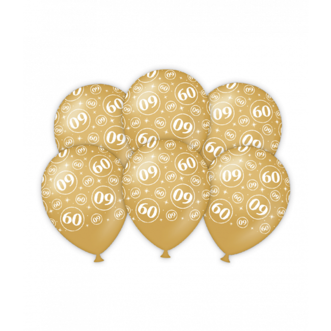 Paperdreams Ballonnen - 60 jaar - Goud Jubileum - 30cm - 6st.