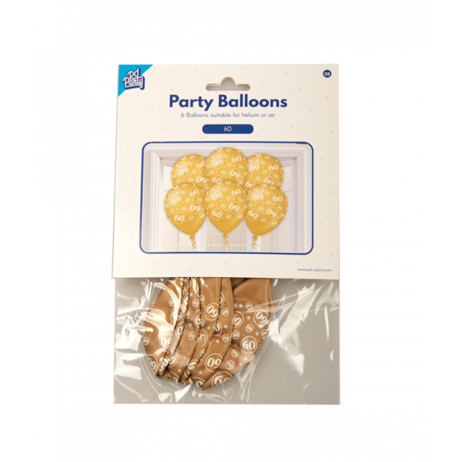 Paper Dreams Ballonnen - 60 jaar - Goud jubileum - 30cm - 6st.