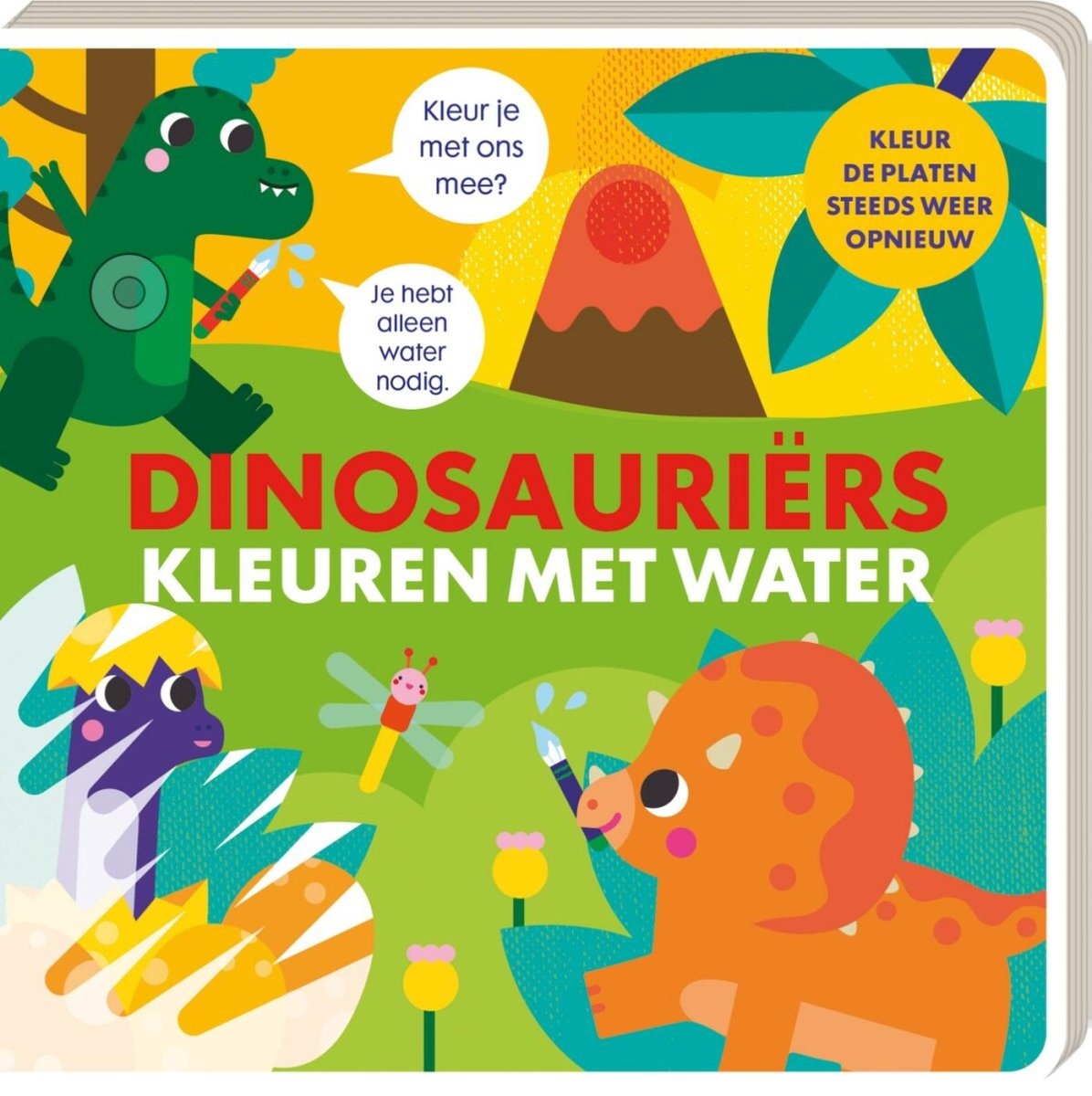 Boek - Kleuren met water - Dinosauriërs