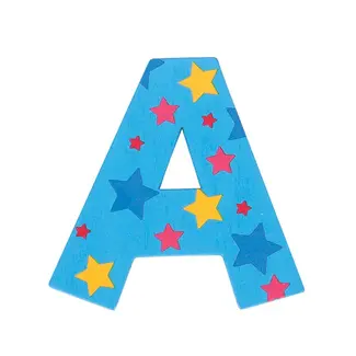 BigJigs Decoratieletter - A - Hout - 7cm - Blauw