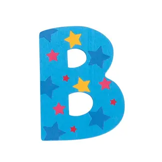 BigJigs Decoratieletter - B - Hout - 7cm - Blauw