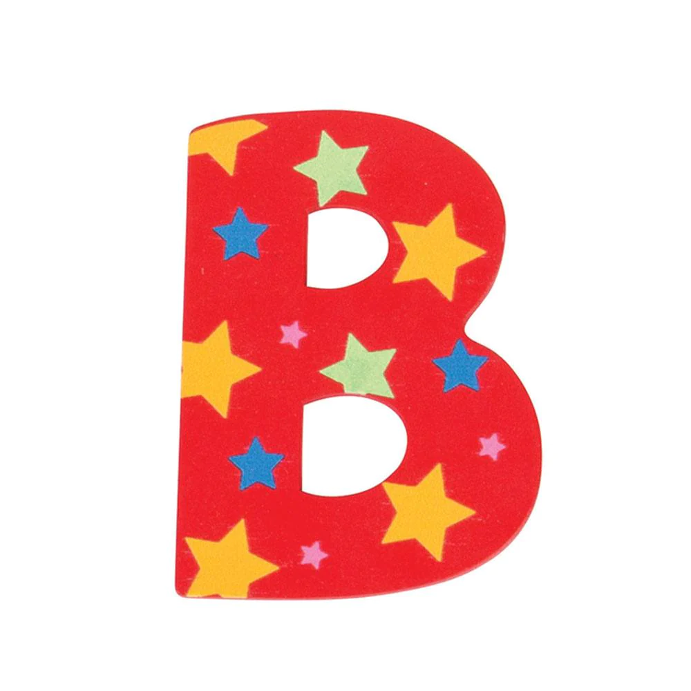 Decoratieletter - B - Hout - 7cm - Rood