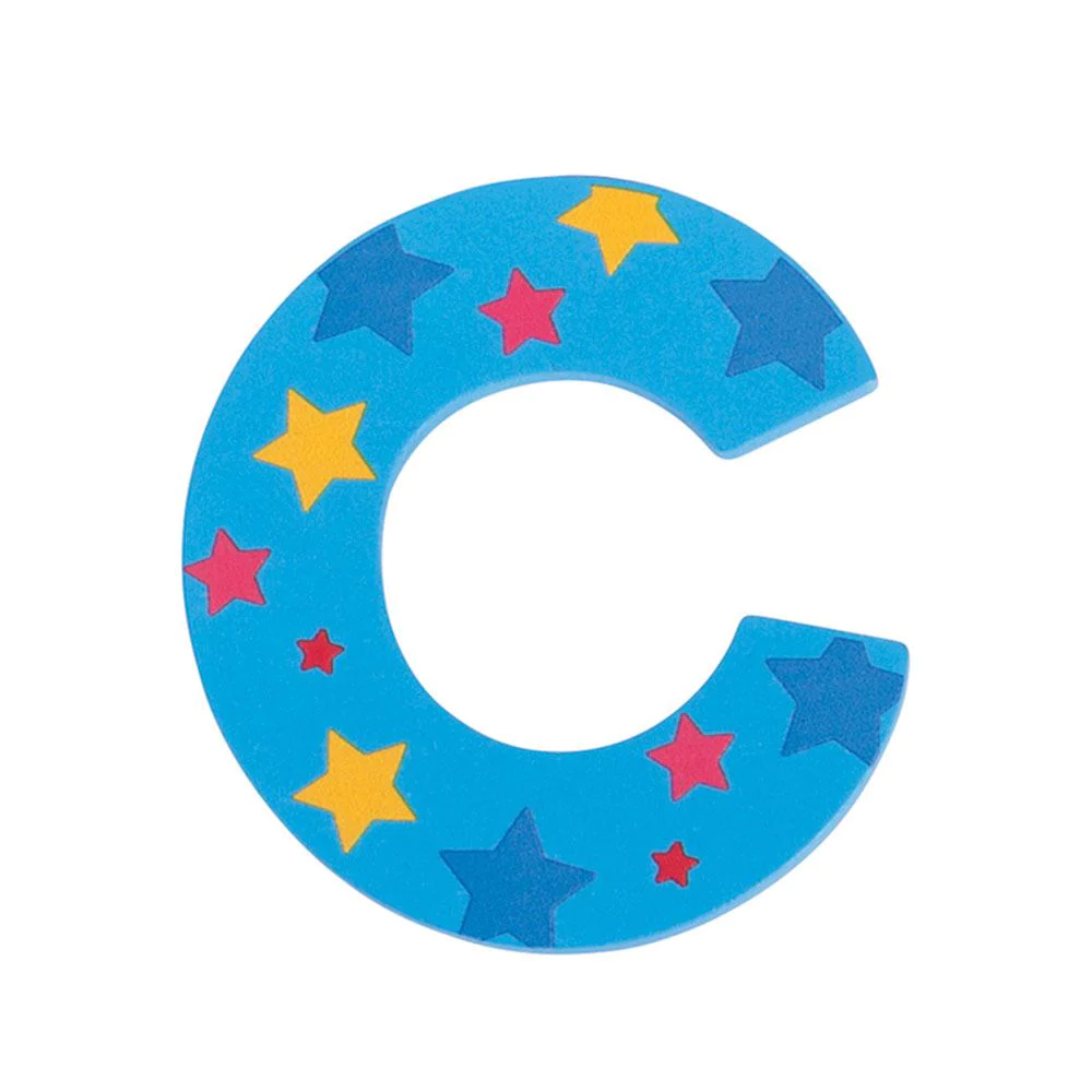 Decoratieletter - C - Hout - 7cm - Blauw