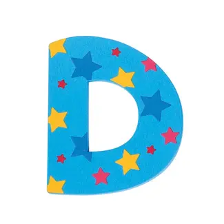 BigJigs Decoratieletter - D - Hout - 7cm - Blauw