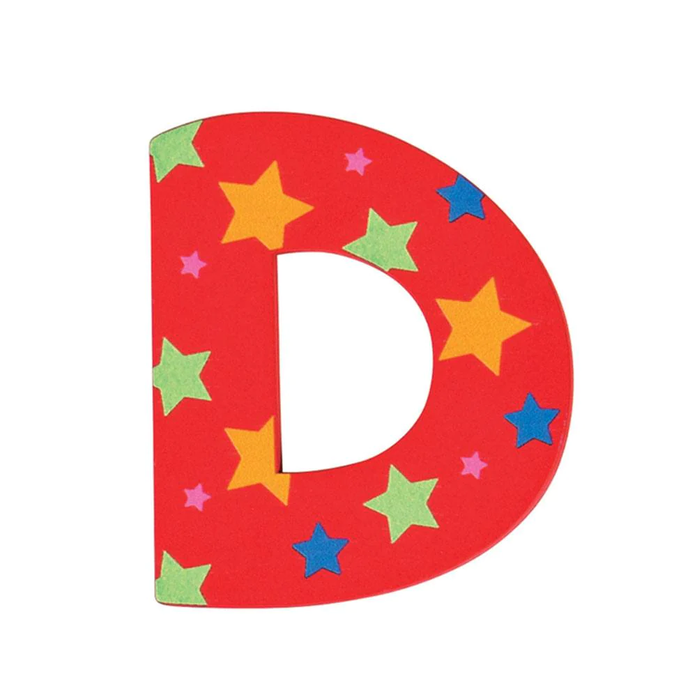 Decoratieletter - D - Hout - 7cm - Rood