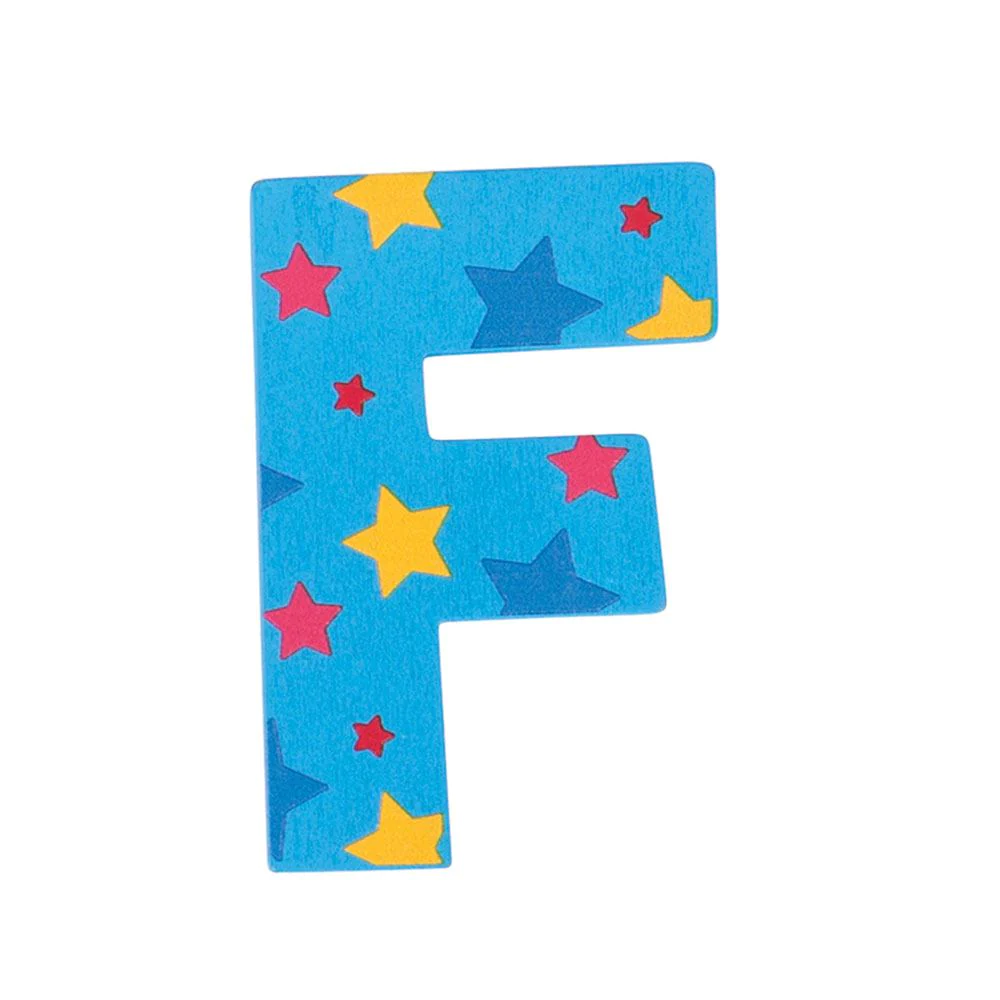 Decoratieletter - F - Hout - 7cm - Blauw