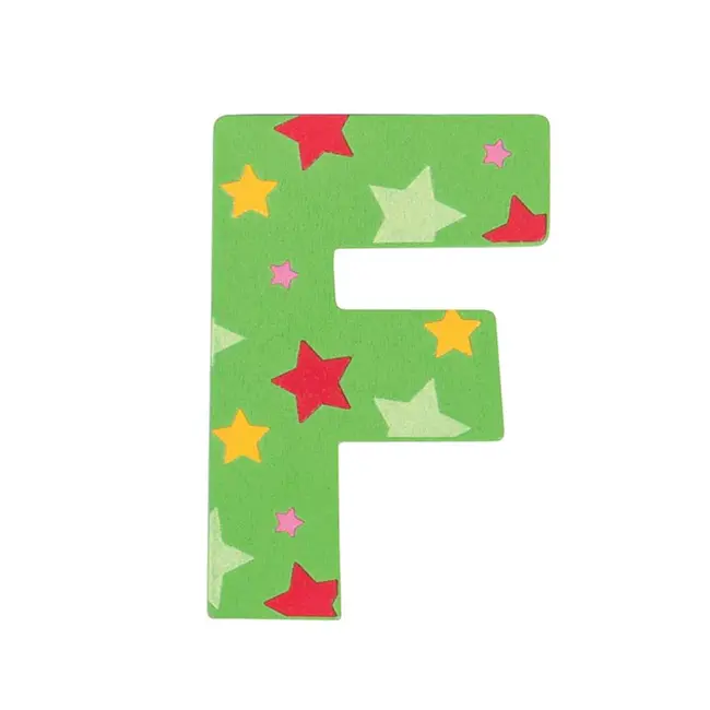 BigJigs Decoratieletter - F - Hout - 7cm - Groen