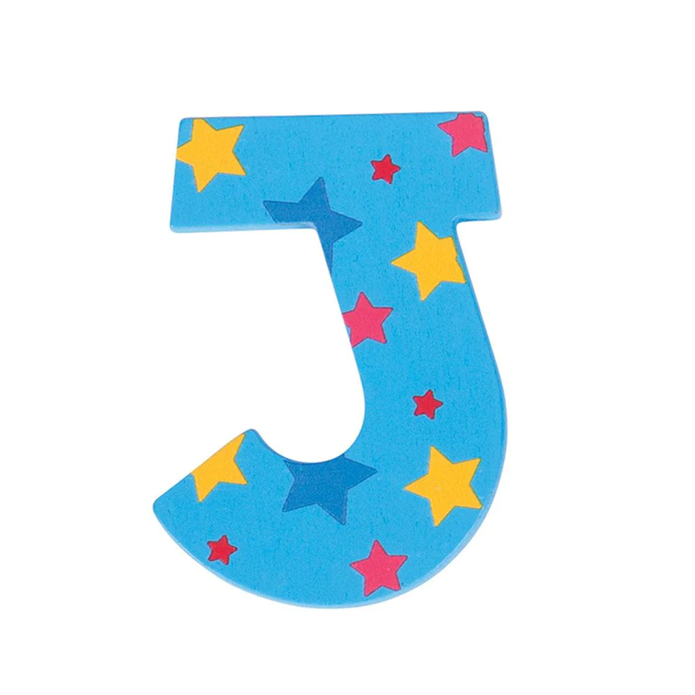 Decoratieletter - J - Hout - 7cm - Blauw