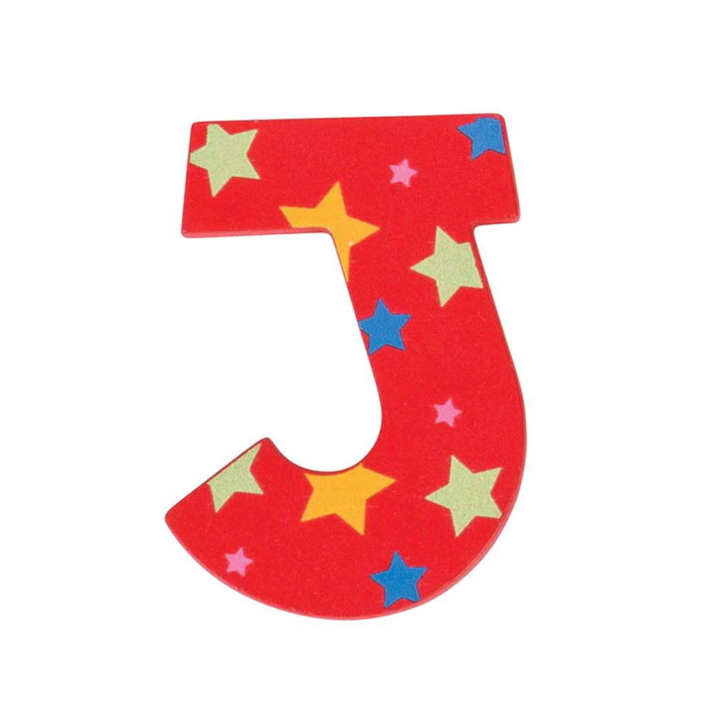 Decoratieletter - J - Hout - 7cm - Rood