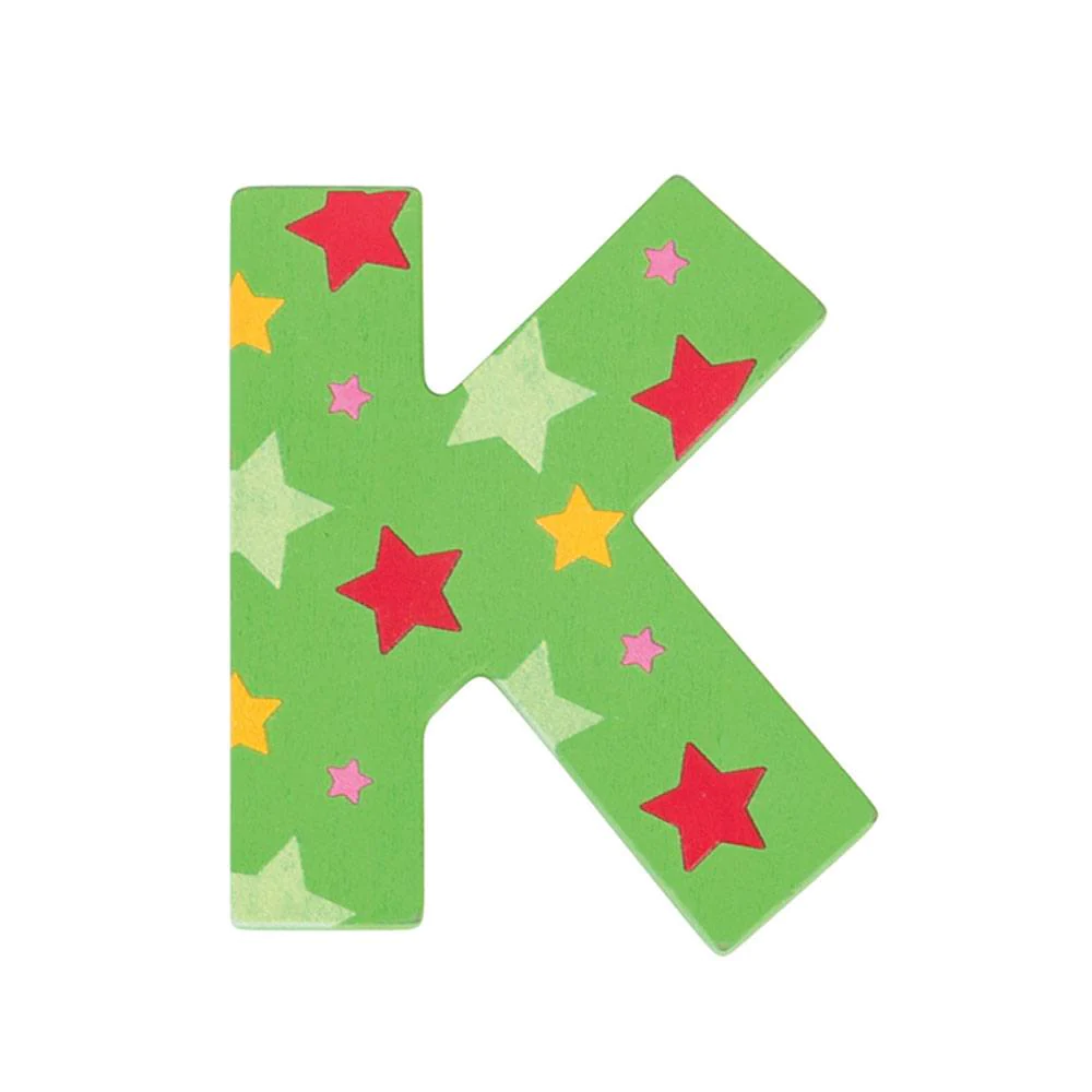 Decoratieletter - K - Hout - 7cm - Groen