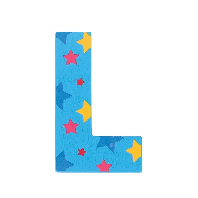 BigJigs Decoratieletter - L - Hout - 7cm - Blauw