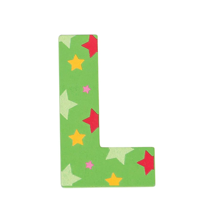 Decoratieletter - L - Hout - 7cm - Groen