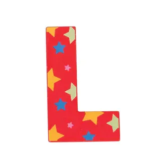 BigJigs Decoratieletter - L - Hout - 7cm - Rood