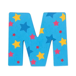 BigJigs Decoratieletter - M - Hout - 7cm - Blauw