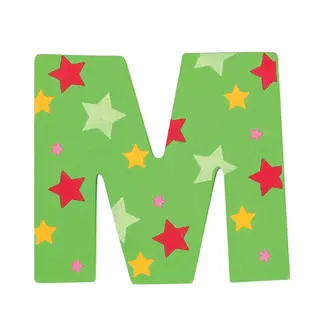 BigJigs Decoratieletter - M - Hout - 7cm - Groen