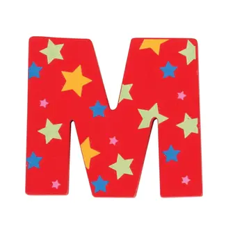 BigJigs Decoratieletter - M - Hout - 7cm - Rood