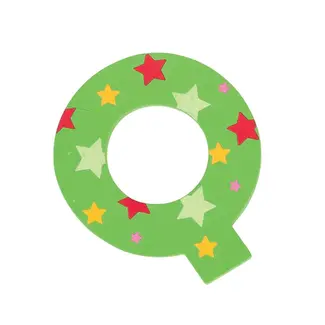 BigJigs Decoratieletter - Q - Hout - 7cm - Groen