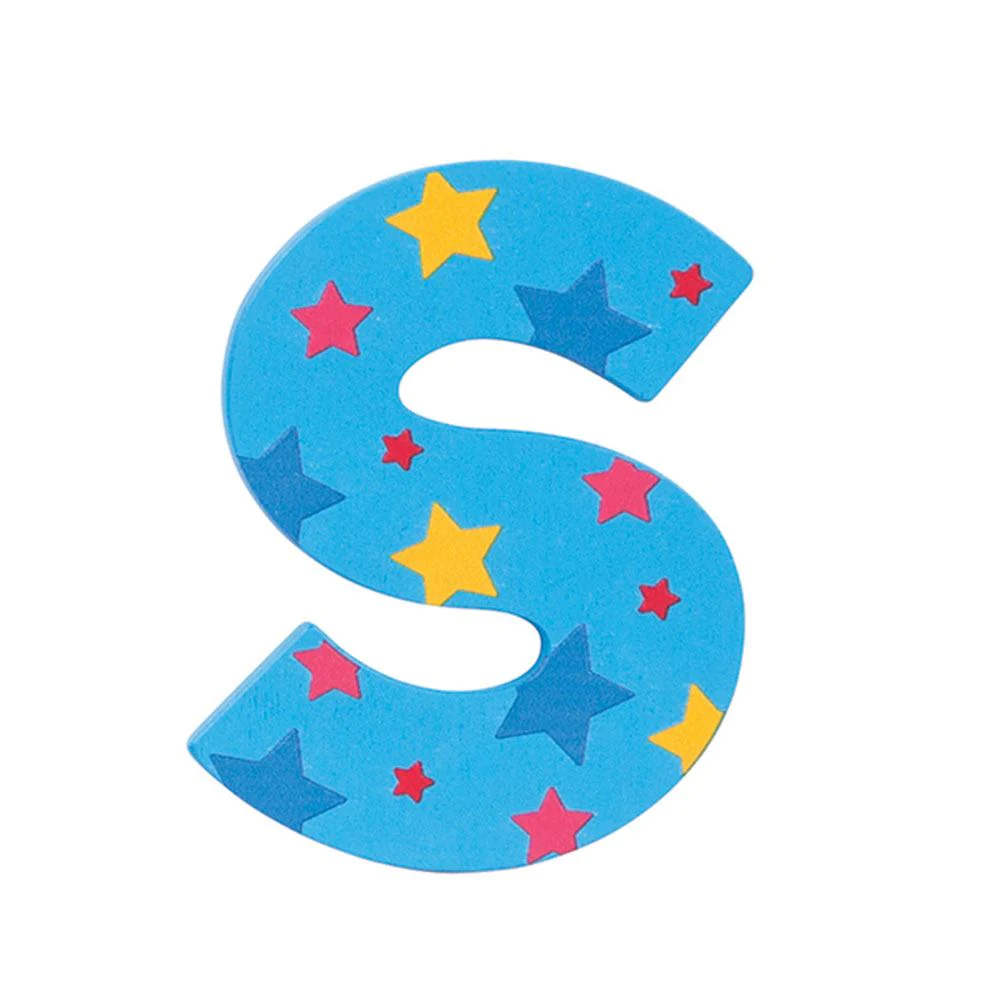 Decoratieletter - S - Hout - 7cm - Blauw