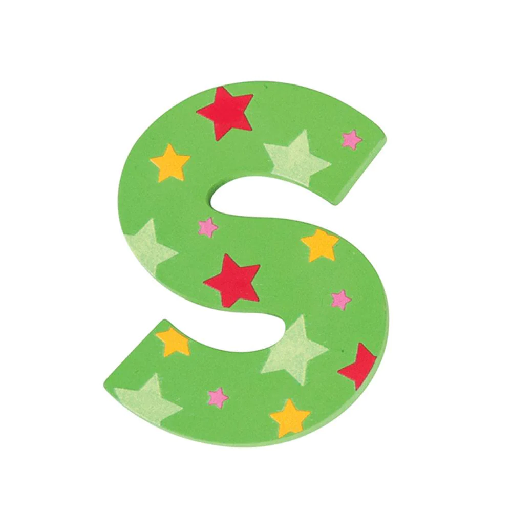 Decoratieletter - S - Hout - 7cm - Groen