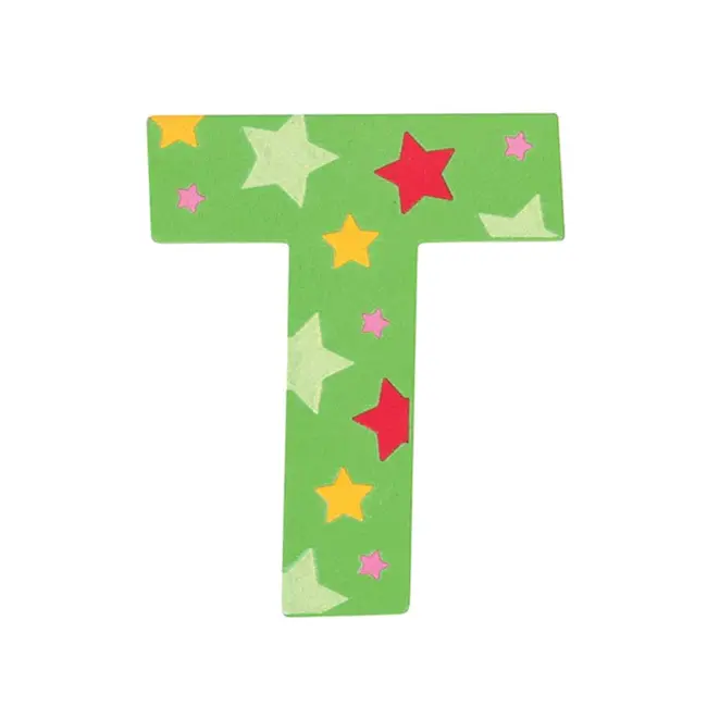 BigJigs Decoratieletter - T - Hout - 7cm - Groen